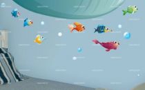 Stickers poissons multicolors