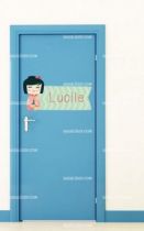 Stickers porte kokeshi rose