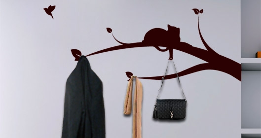 stickers chat sur branche