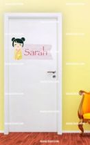 Stickers porte-nom kokeshi aux chignons