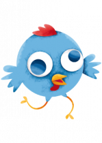 Stickers poule bleue loufoque