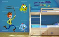 Stickers poule bleue loufoque