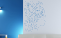 Le stickers profil visage fleur pour d�corer l\'int�rieur