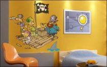 Le stickers radeau des pirates pour d�corer une chambre d\'enfant