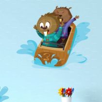 Le stickers rafting pour d�corer la chambre des enfants sur le th�me de la montagne