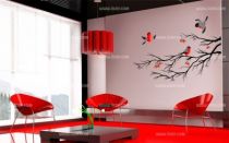 stickers branche et oiseaux