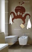 stickers pieuvre salle de bain