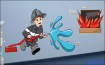 Le stickers sapeur-pompier pour d�corer une chambre d\'enfant