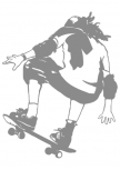 sticker Skater en vinyle adh�sif uni d�coup� � la forme.