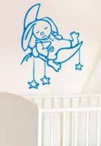 Stickers t�te de lit b�b� lapin