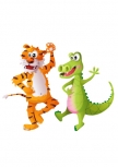 Stickers d�coratifs enfants tigre et crocodile imprim�s sur adh�sifs d�coup�s � la forme.