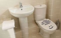 stickers texte wc propre