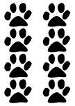 stickers traces de chat d�coup�es � la forme dans vinyle de couleur unie. Planche de 8 stickers empreintes de chat.