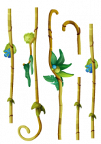 Stickers trois lianes � assembler.