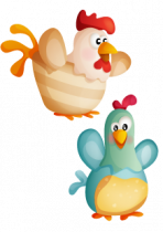 Stickers une poule et un coq