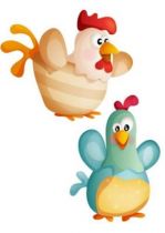 Stickers une poule et un coq