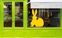 Stickers vitrine lapin de P�ques