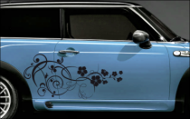 Stickers pour voiture avec des motifs floraux en frise