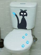 Stickers WC chat qui peint.