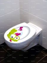 Stickers WC petite b�b�te verte.
