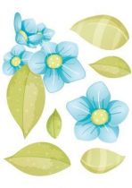 Stickers fleurs bleus.