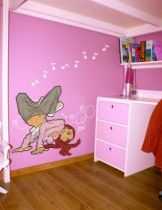 Stickers Break dance. Break danceuse imprim�e sur adh�sif avec d�coupe � la forme.